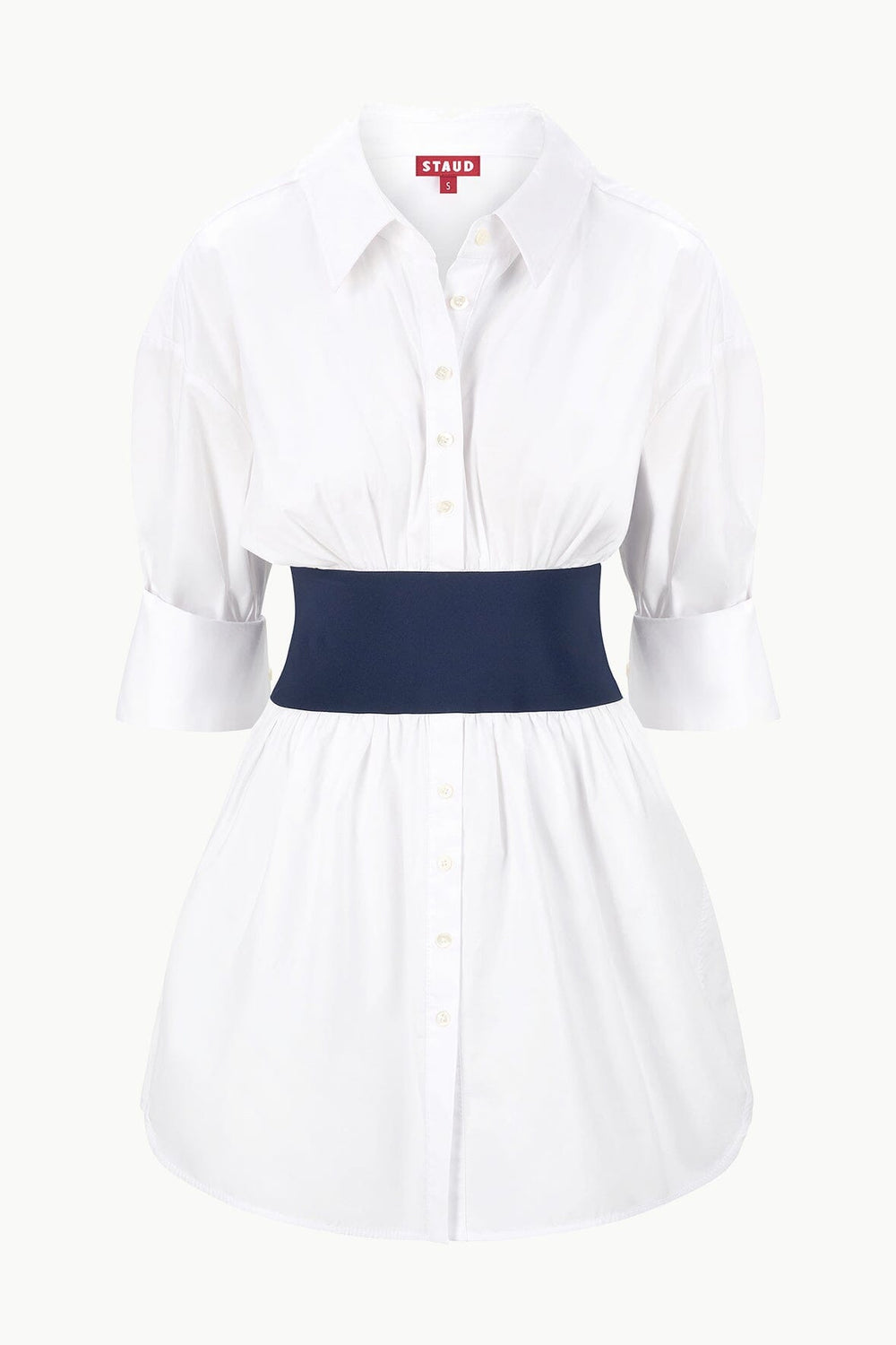 MICHELLE DRESS WHITE NAVY