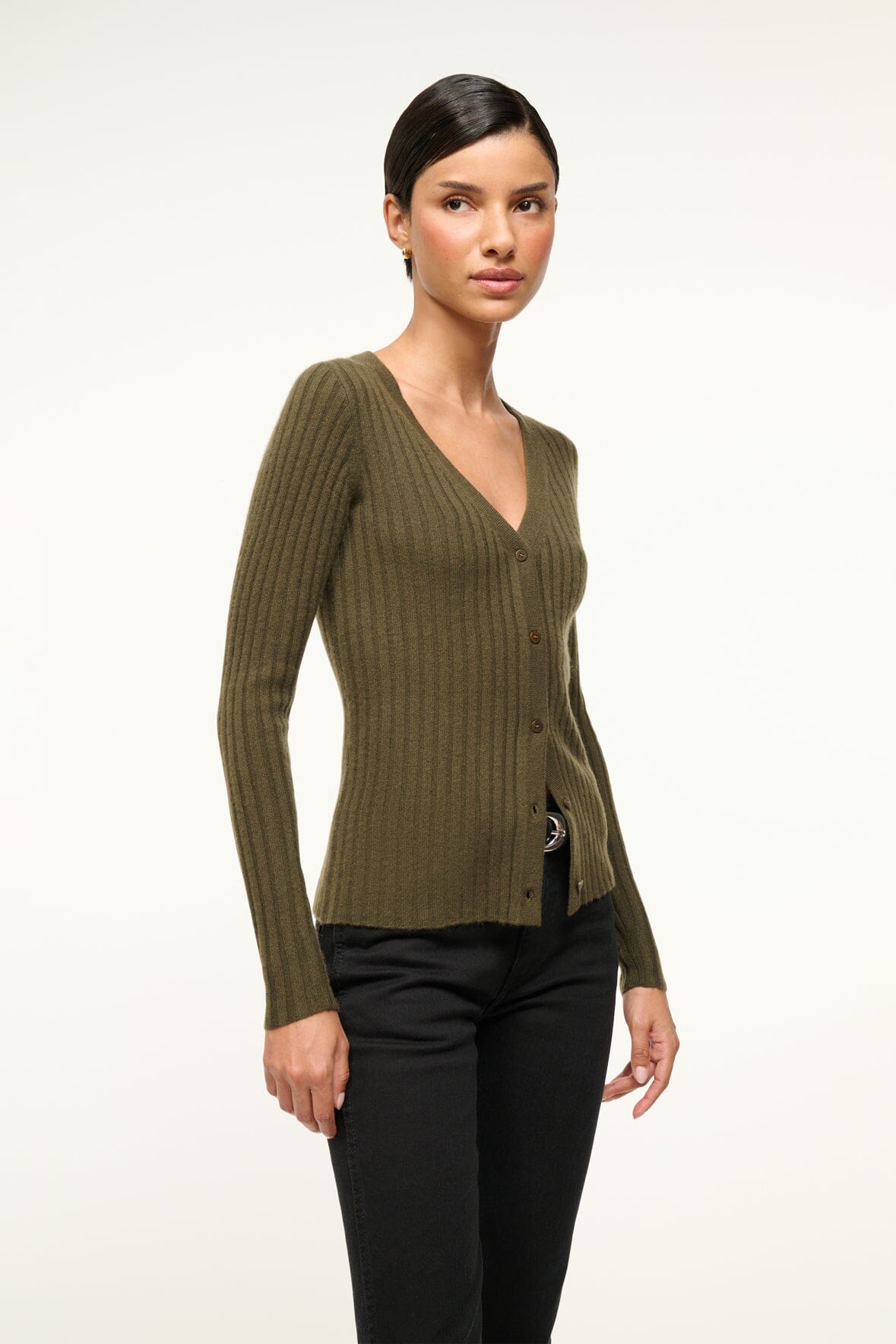 CARGO CASHMERE SWEATER DARK OLIVE