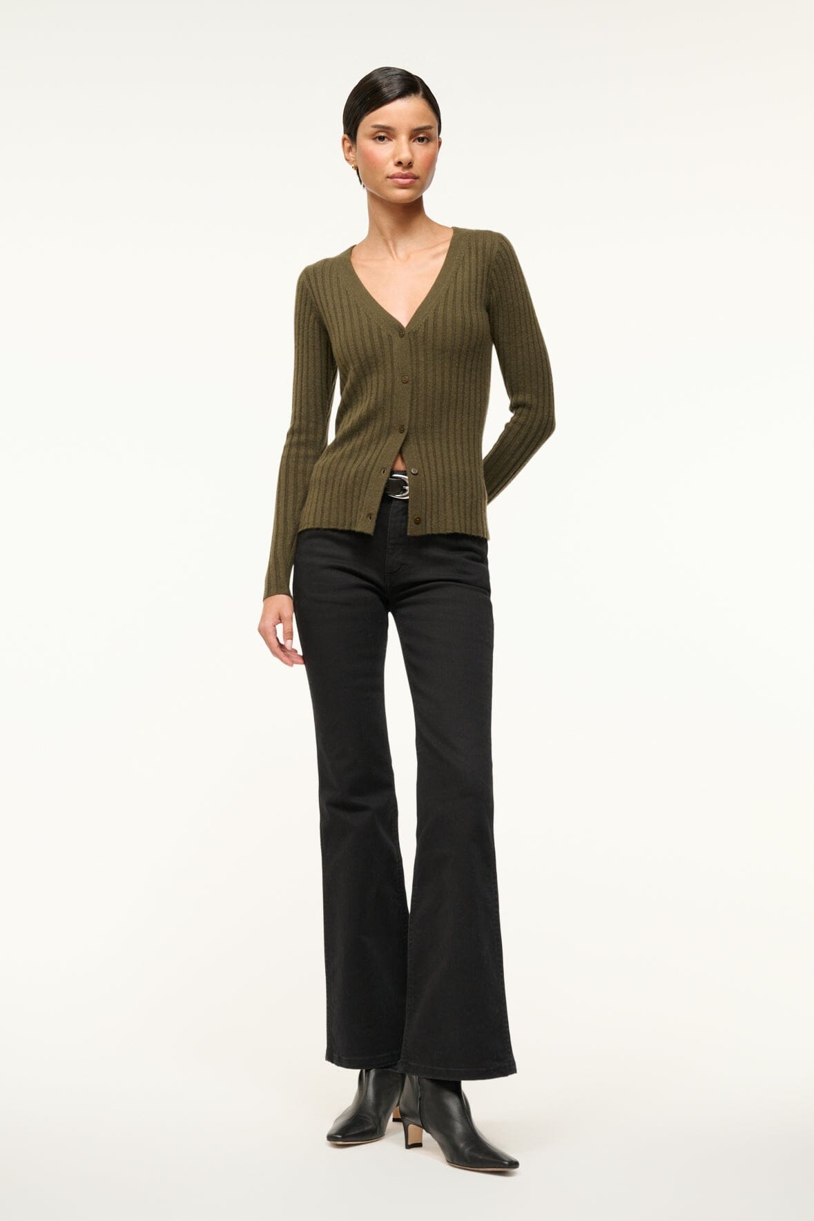 CARGO CASHMERE SWEATER DARK OLIVE