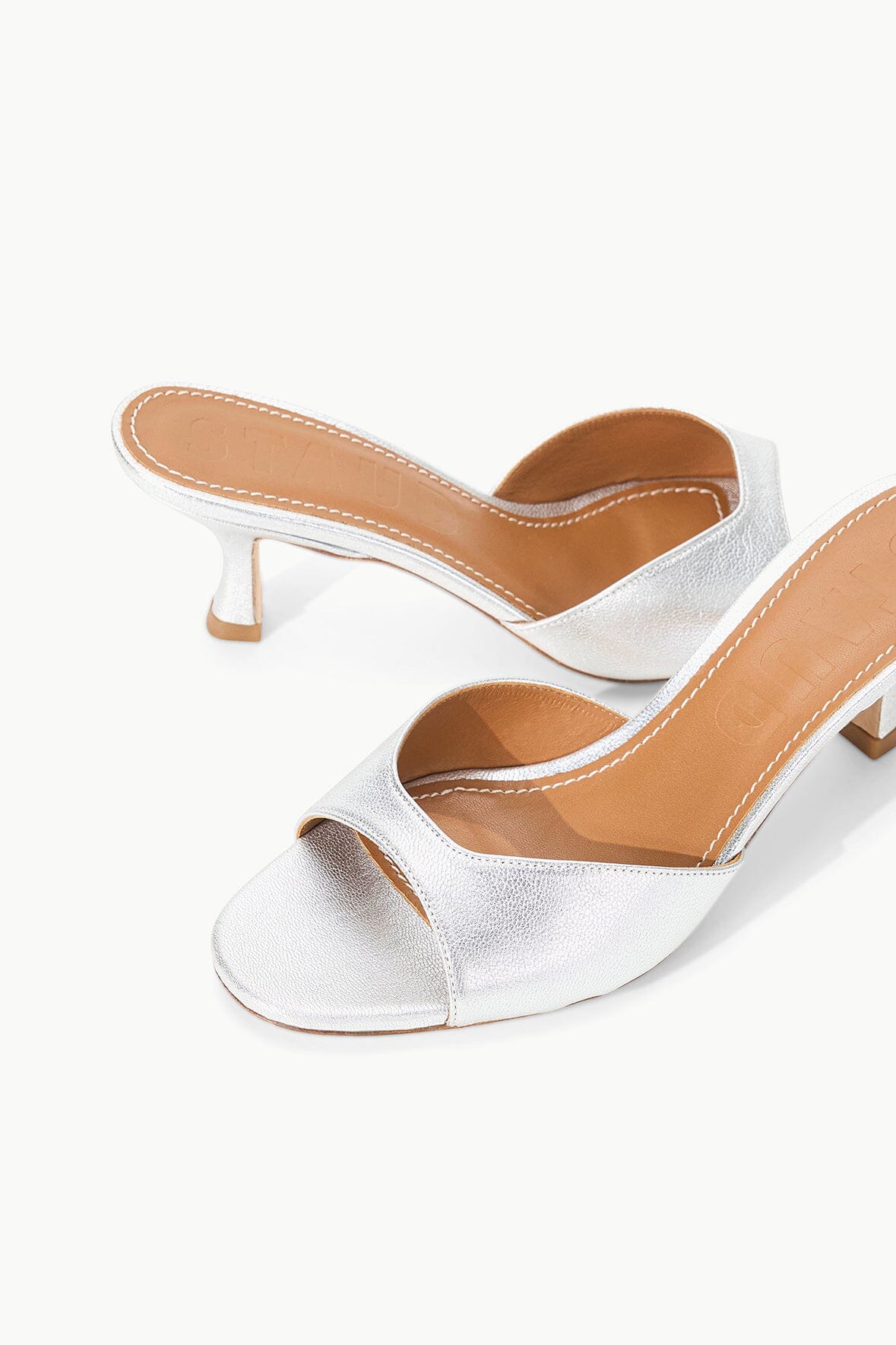 BRIGITTE MULE SILVER SATIN