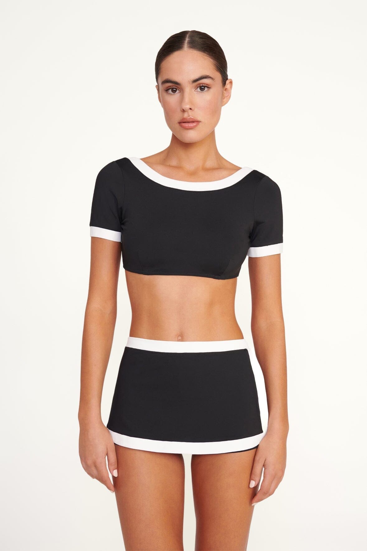 NELL SWIM SKIRT BLACK/WHITE 1