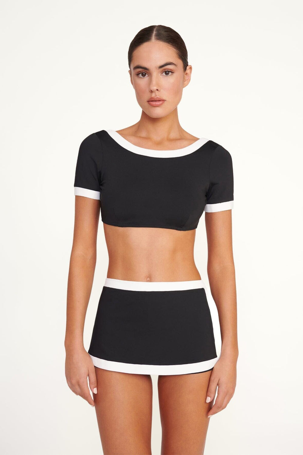 NELL SWIM SKIRT BLACK/WHITE 1