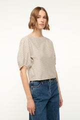 DIDI TOP IVORY DARK OAK MICRO STRIPE