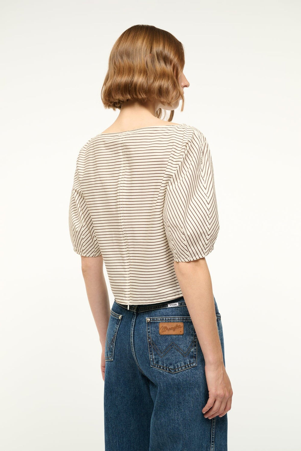 DIDI TOP IVORY DARK OAK MICRO STRIPE