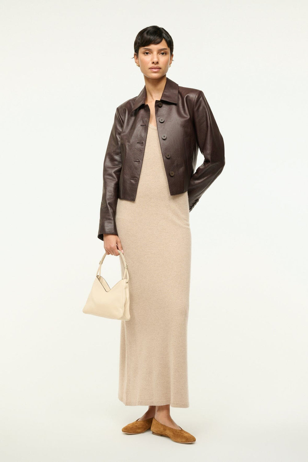 CANELA CASHMERE DRESS STONE