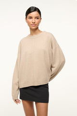SERRANO CASHMERE RELAXED CREW STONE
