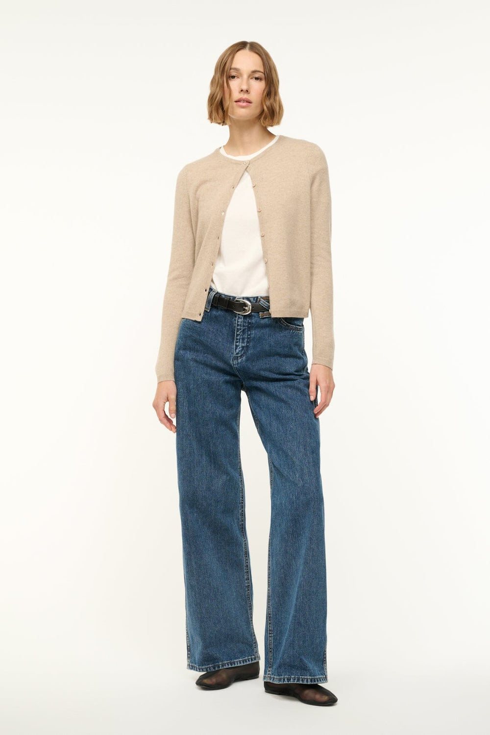 MIDNIGHT CASHMERE CARDIGAN STONE