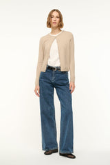 MIDNIGHT CASHMERE CARDIGAN STONE