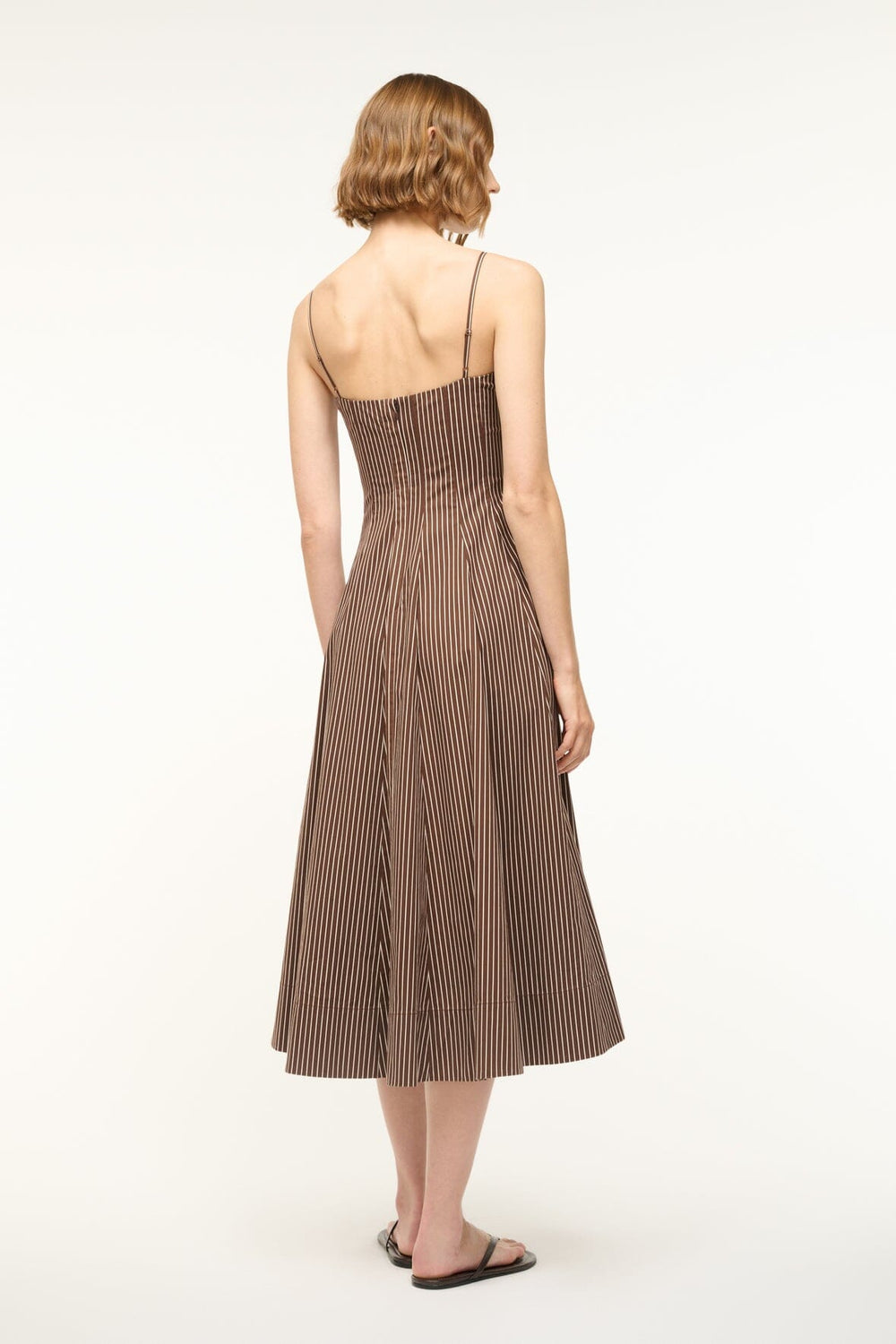 WYLIE DRESS DARK OAK MICRO STRIPE