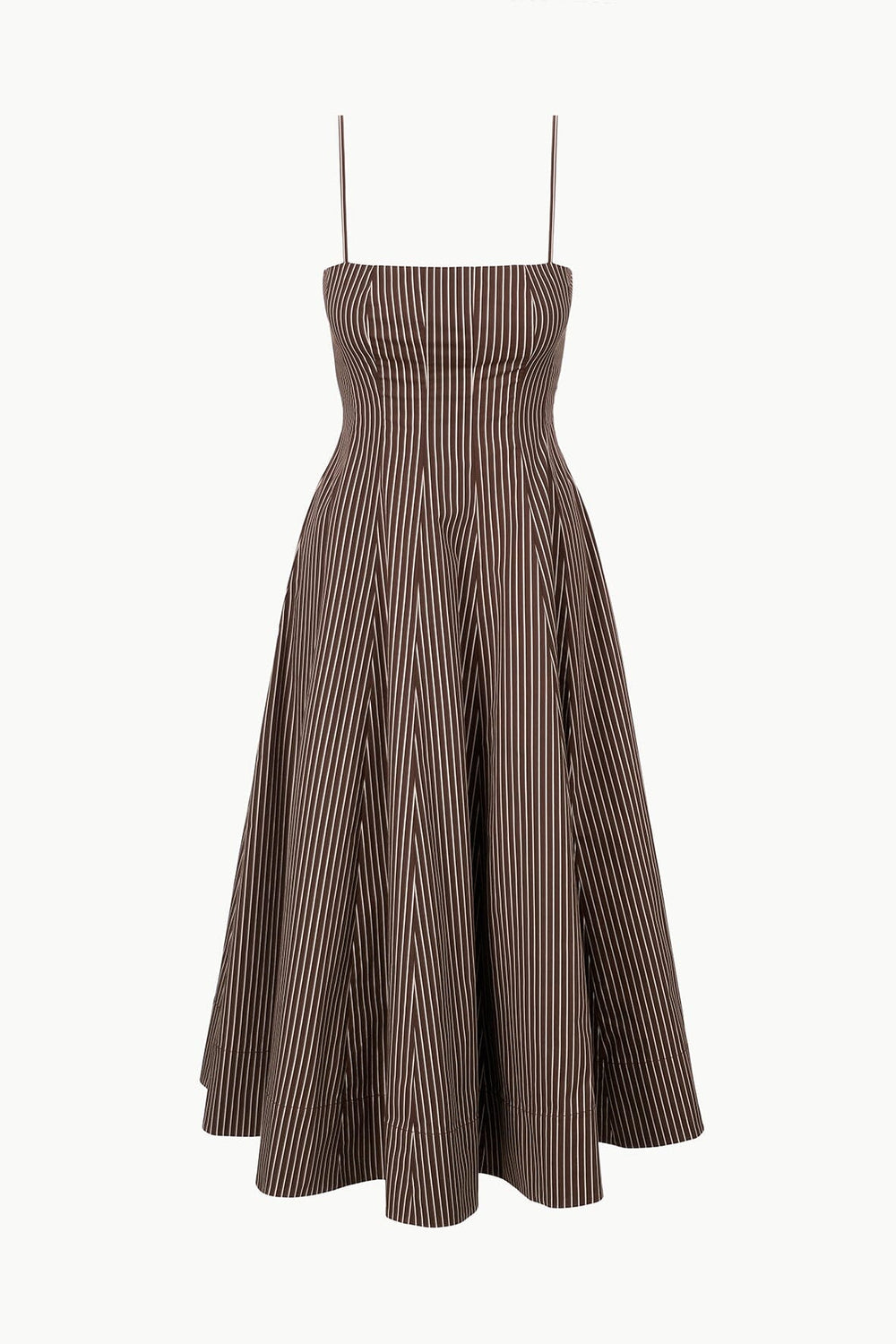 WYLIE DRESS DARK OAK MICRO STRIPE