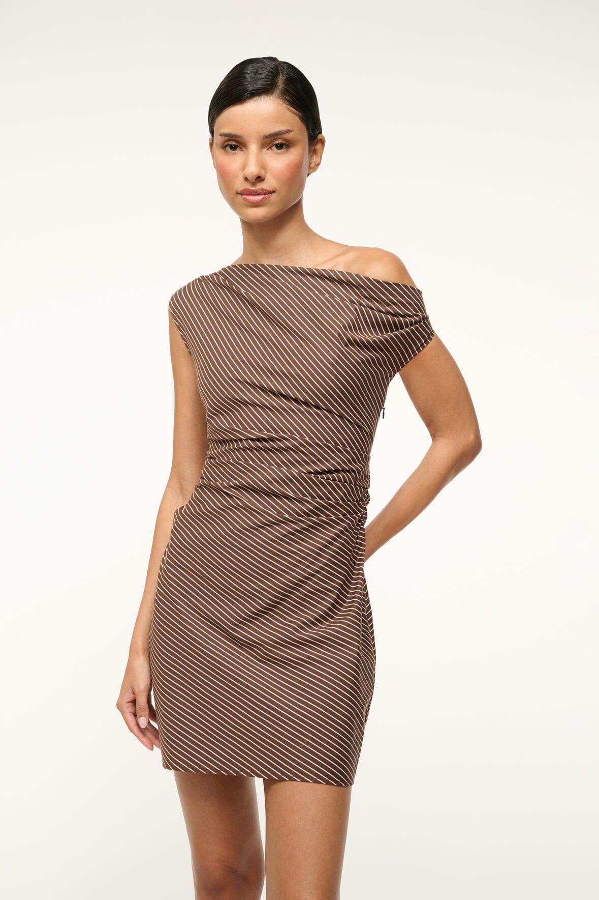 PHARE MINI DRESS DARK OAK MICRO STRIPE