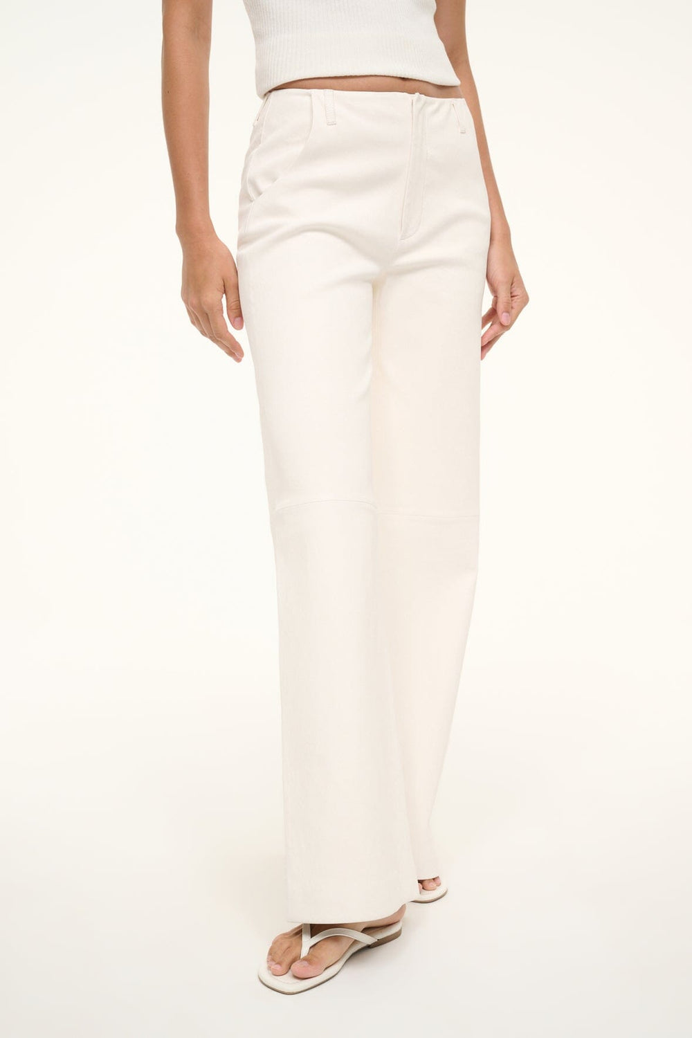ALINE LEATHER PANTS IVORY