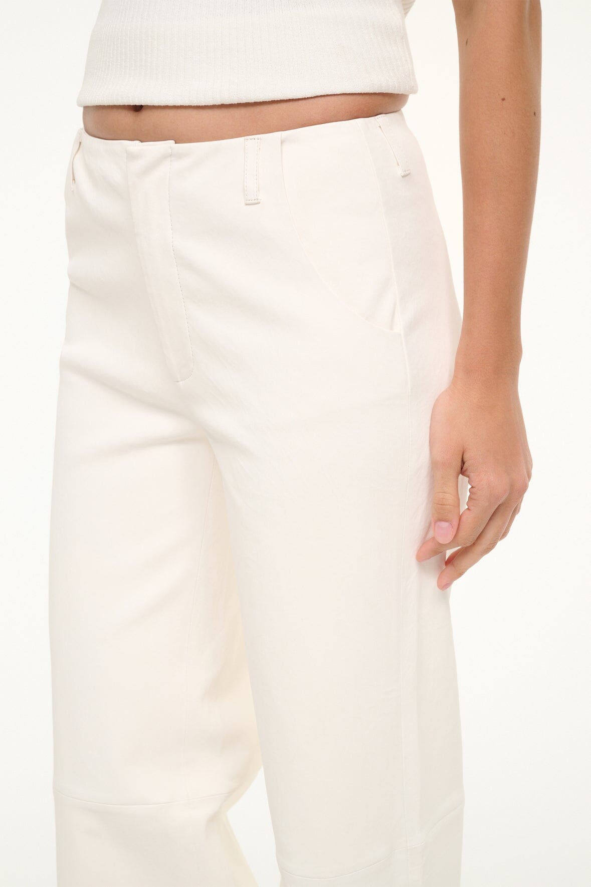ALINE LEATHER PANTS IVORY