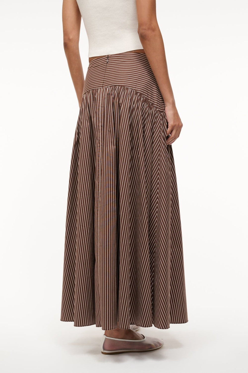 PROCIDA SKIRT DARK OAK MICRO STRIPE