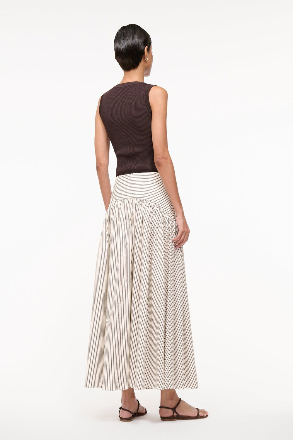 PROCIDA SKIRT IVORY DARK OAK MICRO STRIPE