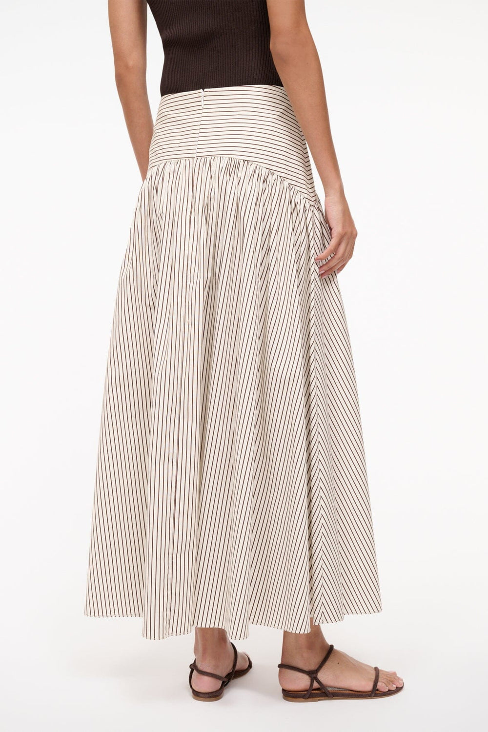 PROCIDA SKIRT IVORY DARK OAK MICRO STRIPE