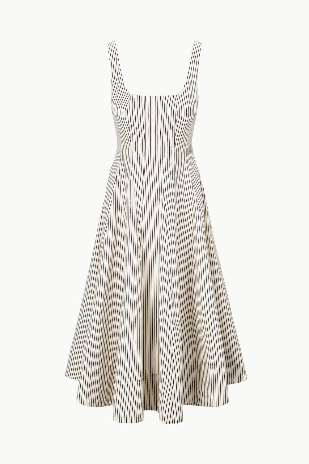 WELLS DRESS IVORY DARK OAK MICRO STRIPE