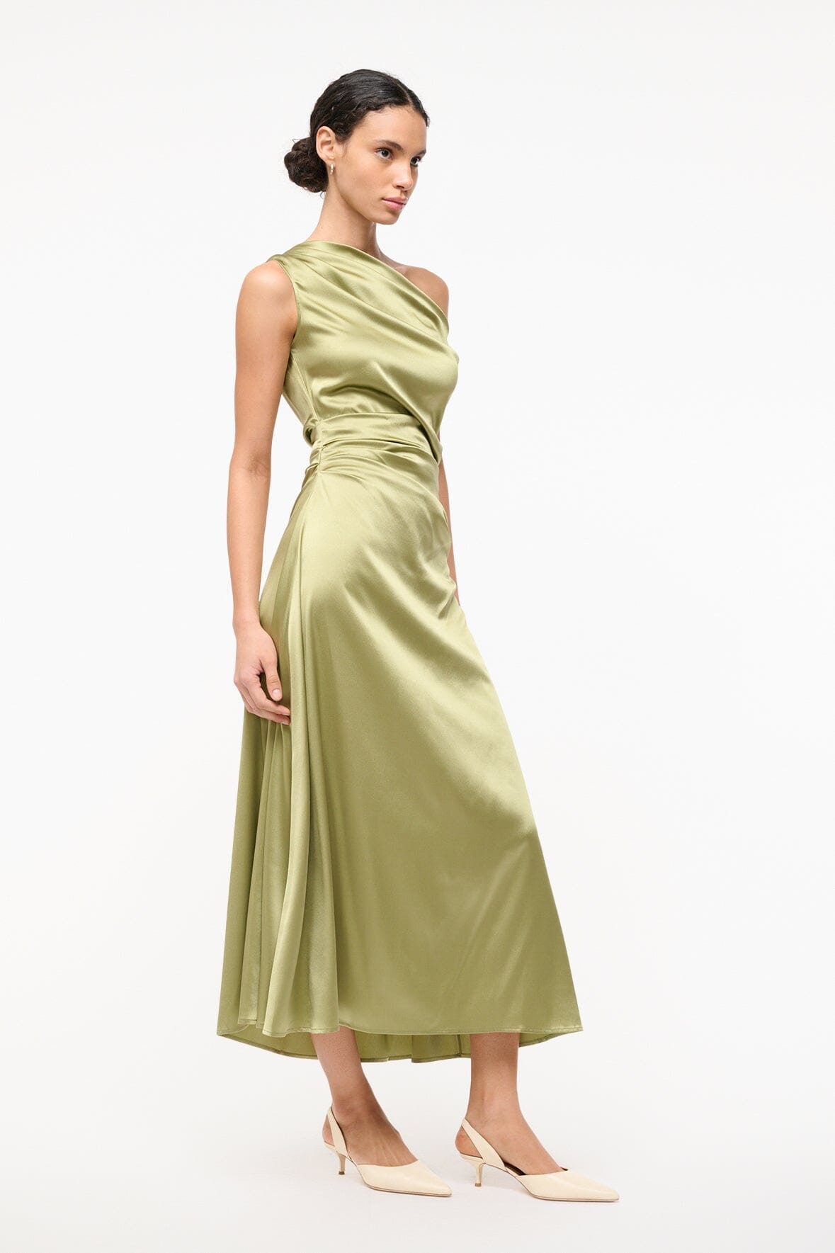 PHARE SILK DRESS MOSS
