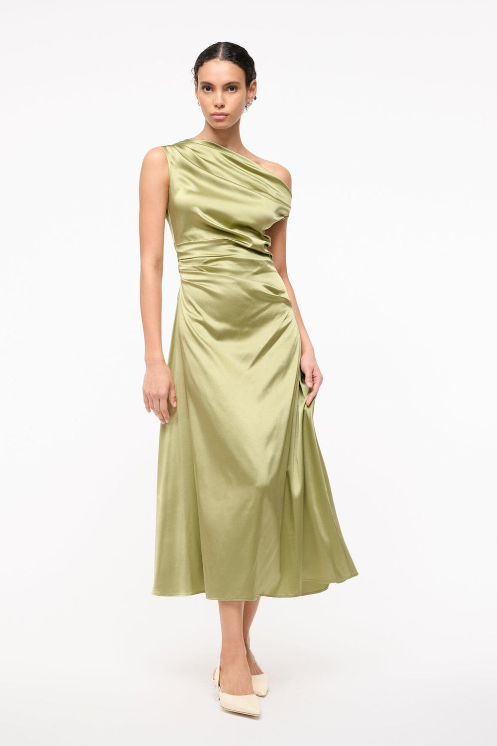 PHARE SILK DRESS MOSS