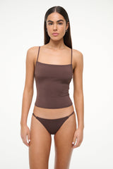 SISLEY SIDE TIE BIKINI BOTTOM DARK CHOCOLATE