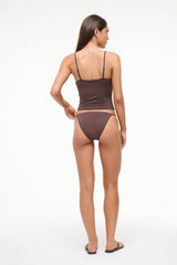 SISLEY SIDE TIE BIKINI BOTTOM DARK CHOCOLATE