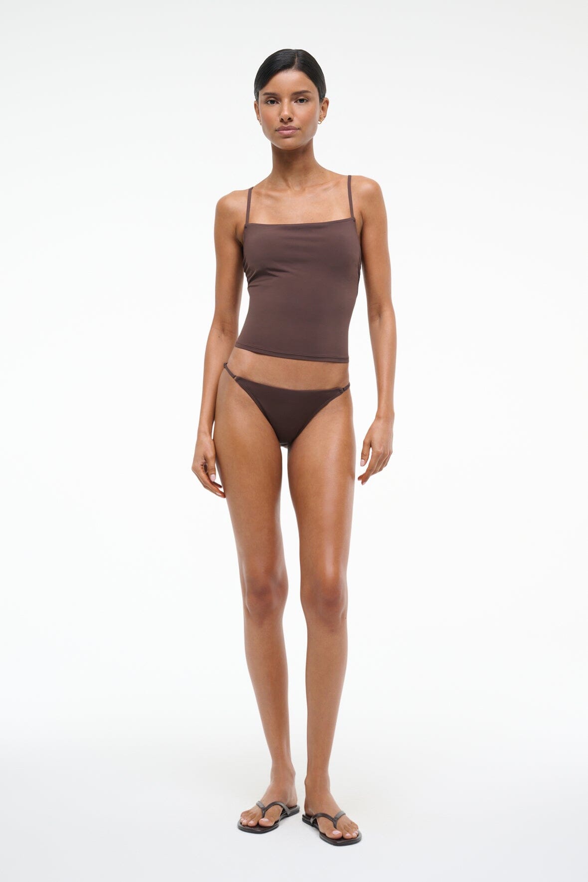 SISLEY SIDE TIE BIKINI BOTTOM DARK CHOCOLATE
