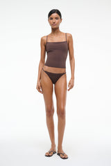 SISLEY SIDE TIE BIKINI BOTTOM DARK CHOCOLATE
