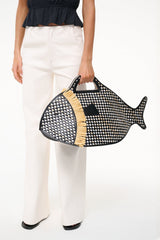 CLEO FISH BASKET TOTE BLACK/NATURAL