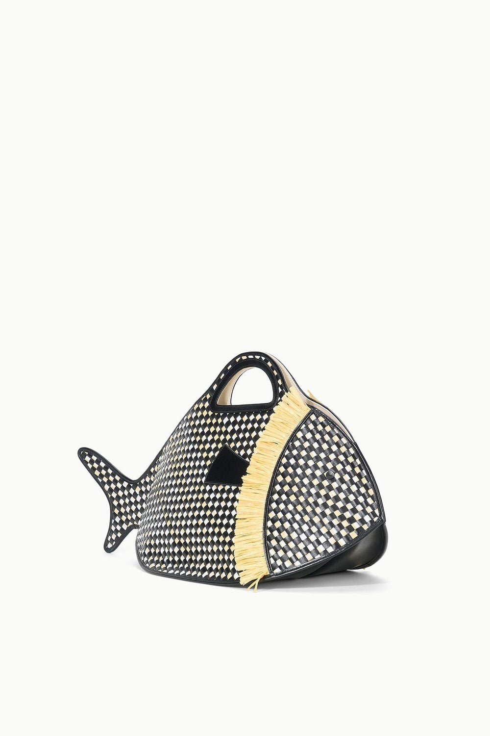CLEO FISH BASKET TOTE BLACK/NATURAL