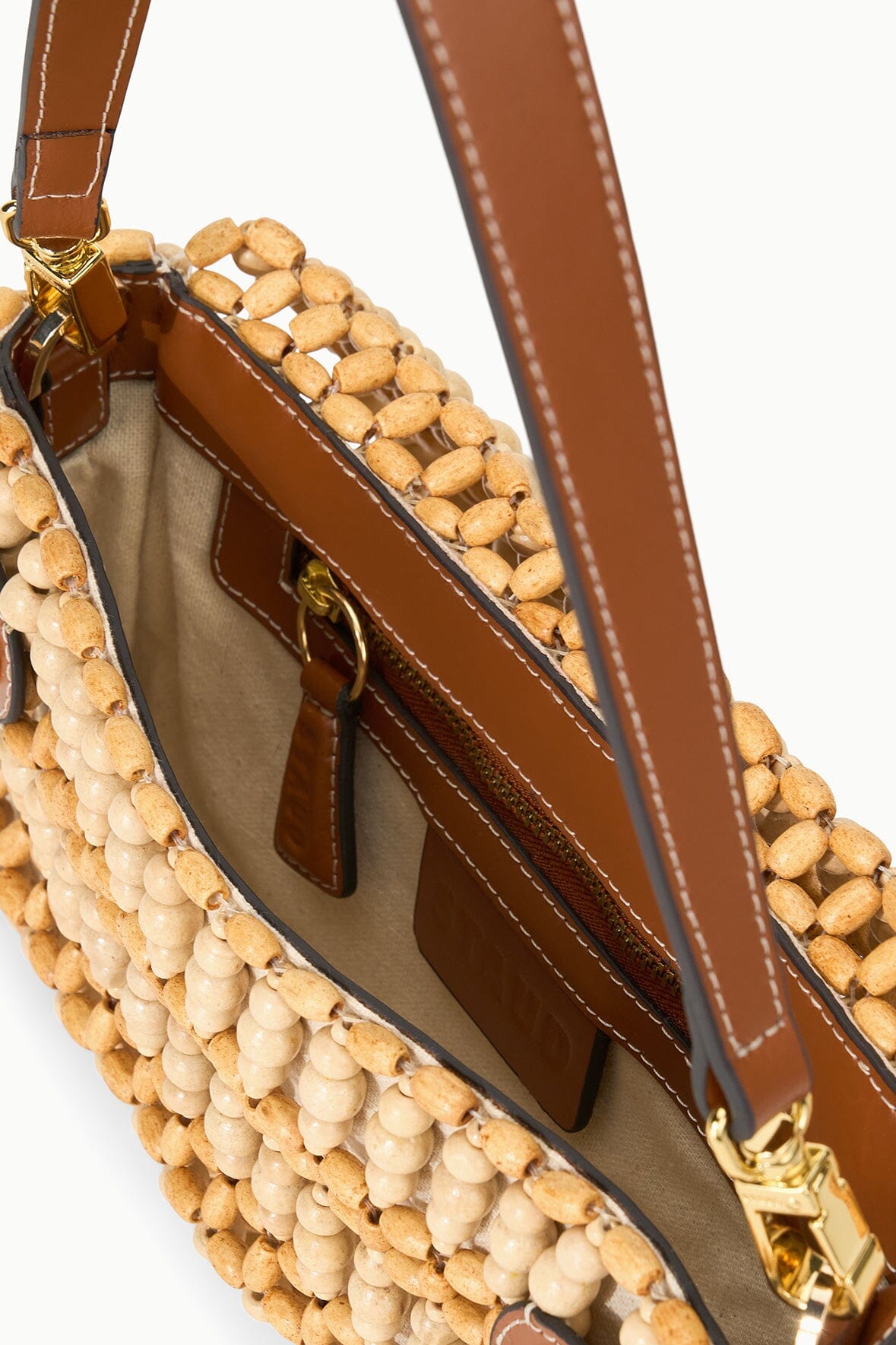 TIMMY CONVERTIBLE SHOULDER BAG NATURAL WOOD BEADS