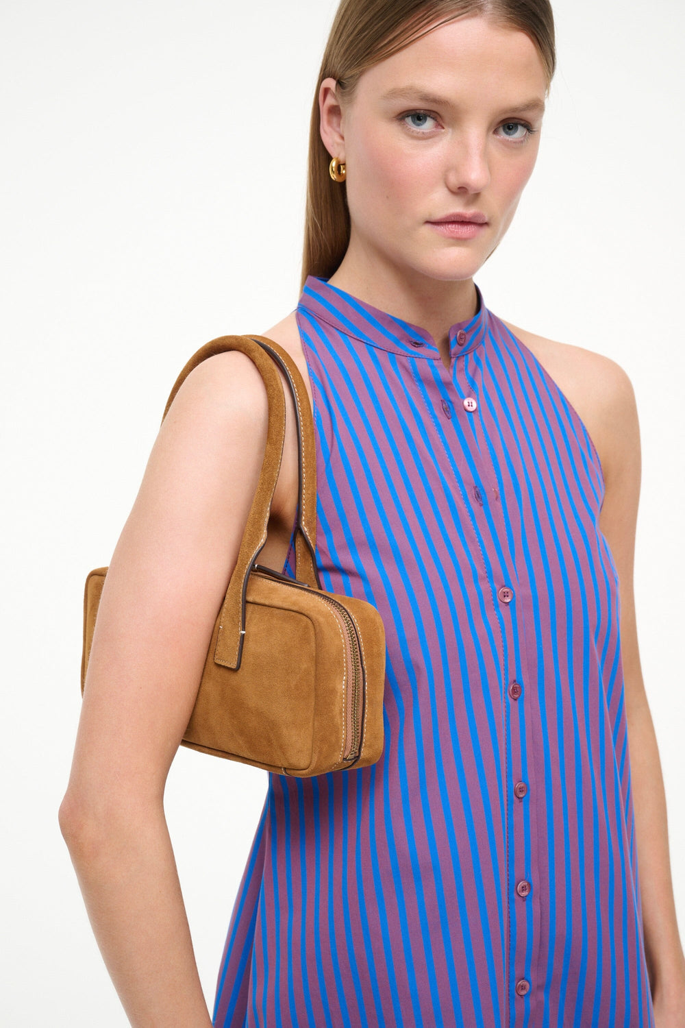 DUDE SHOULDER BAG TAN SUEDE