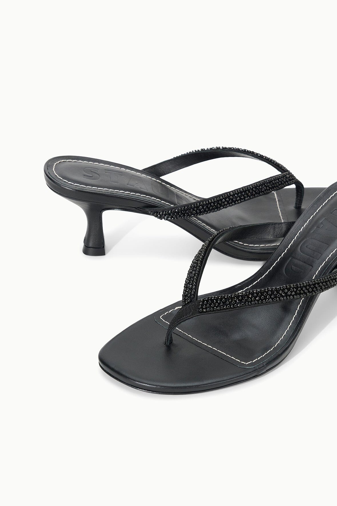FREJA KITTEN HEEL BLACK BEADED