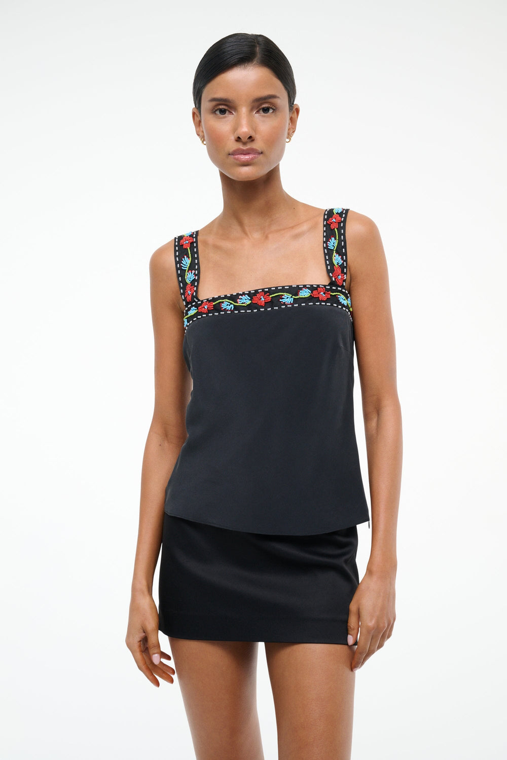 VERONICA SILK TOP BLACK