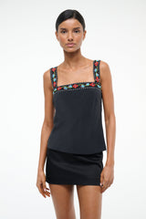 VERONICA SILK TOP BLACK