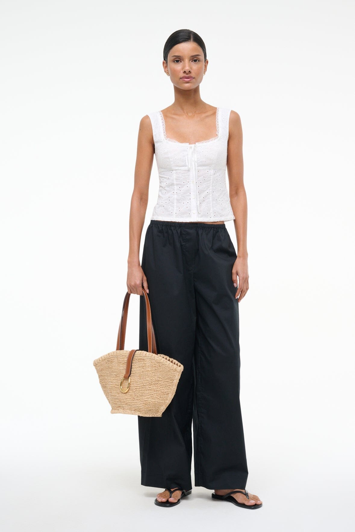 LOU TOP WHITE EYELET
