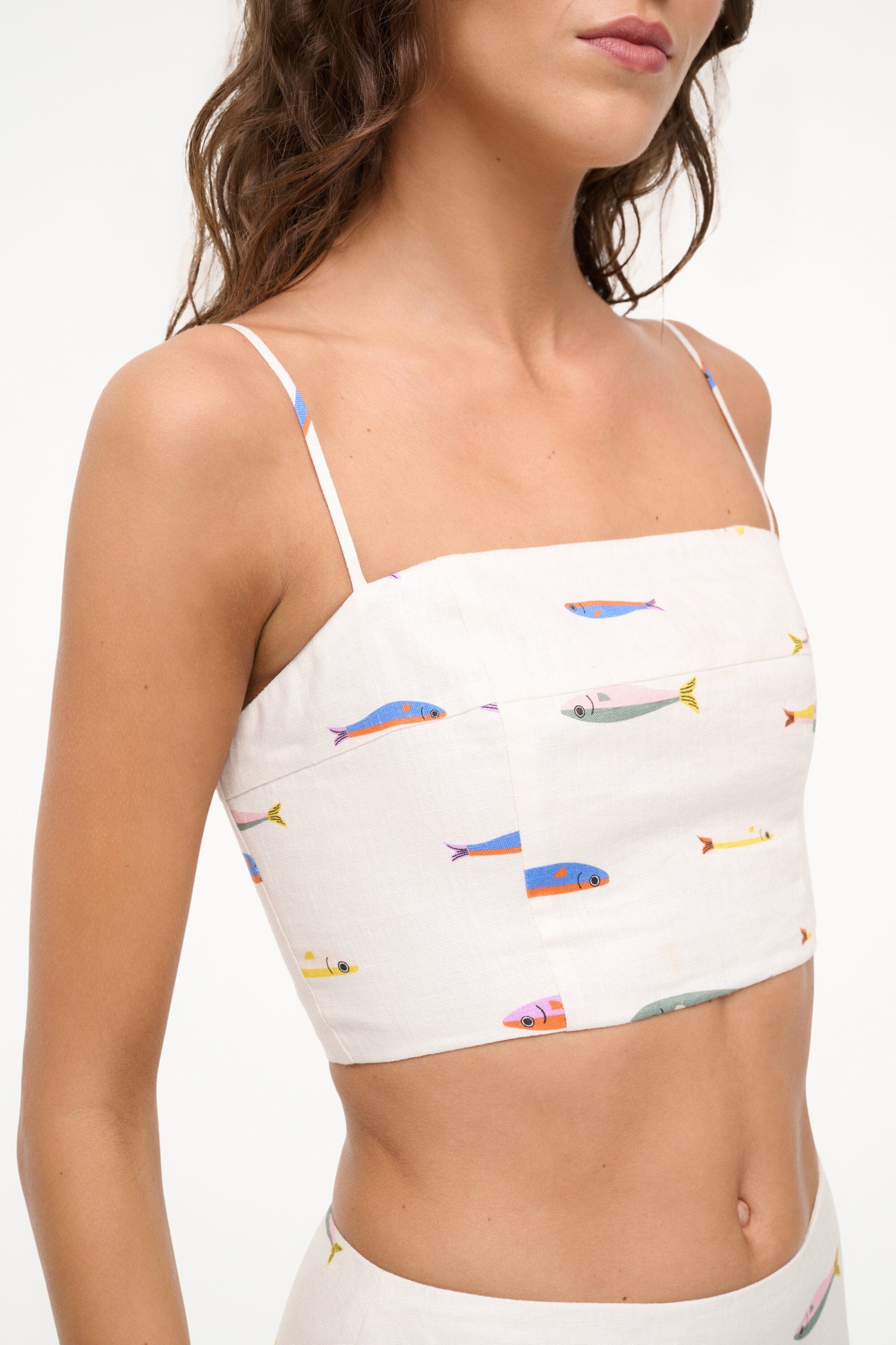 FEDERICO LINEN TOP POP SARDINES IVORY