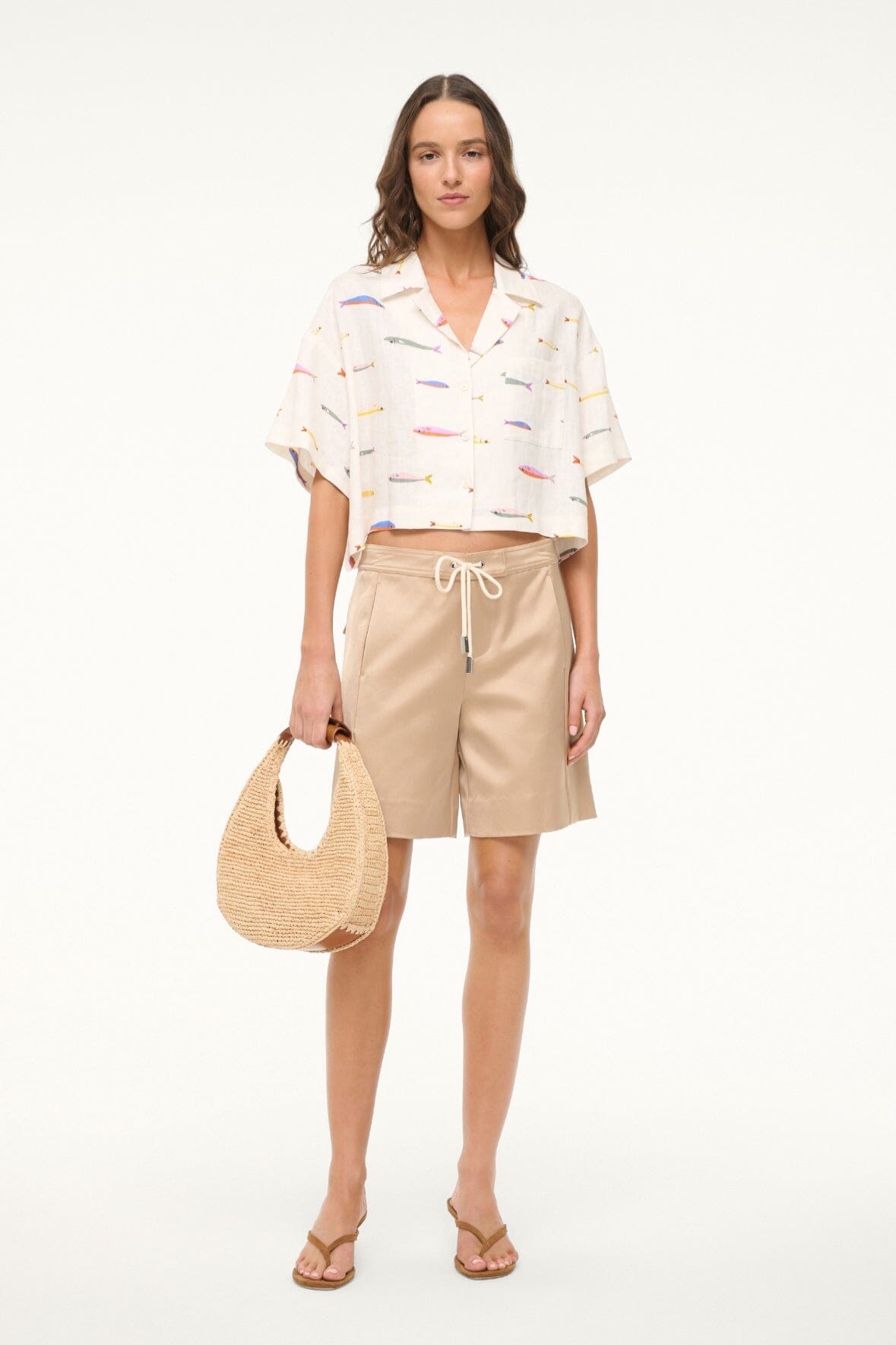 DAYA LINEN TOP POP SARDINES IVORY