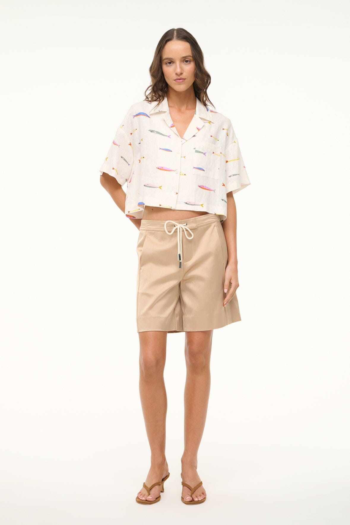 DAYA LINEN TOP POP SARDINES IVORY