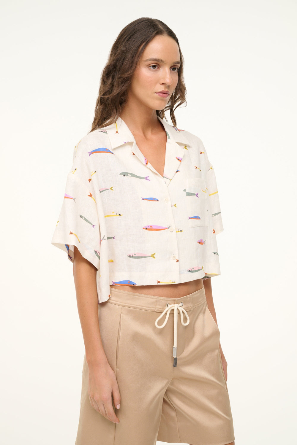DAYA LINEN TOP POP SARDINES IVORY