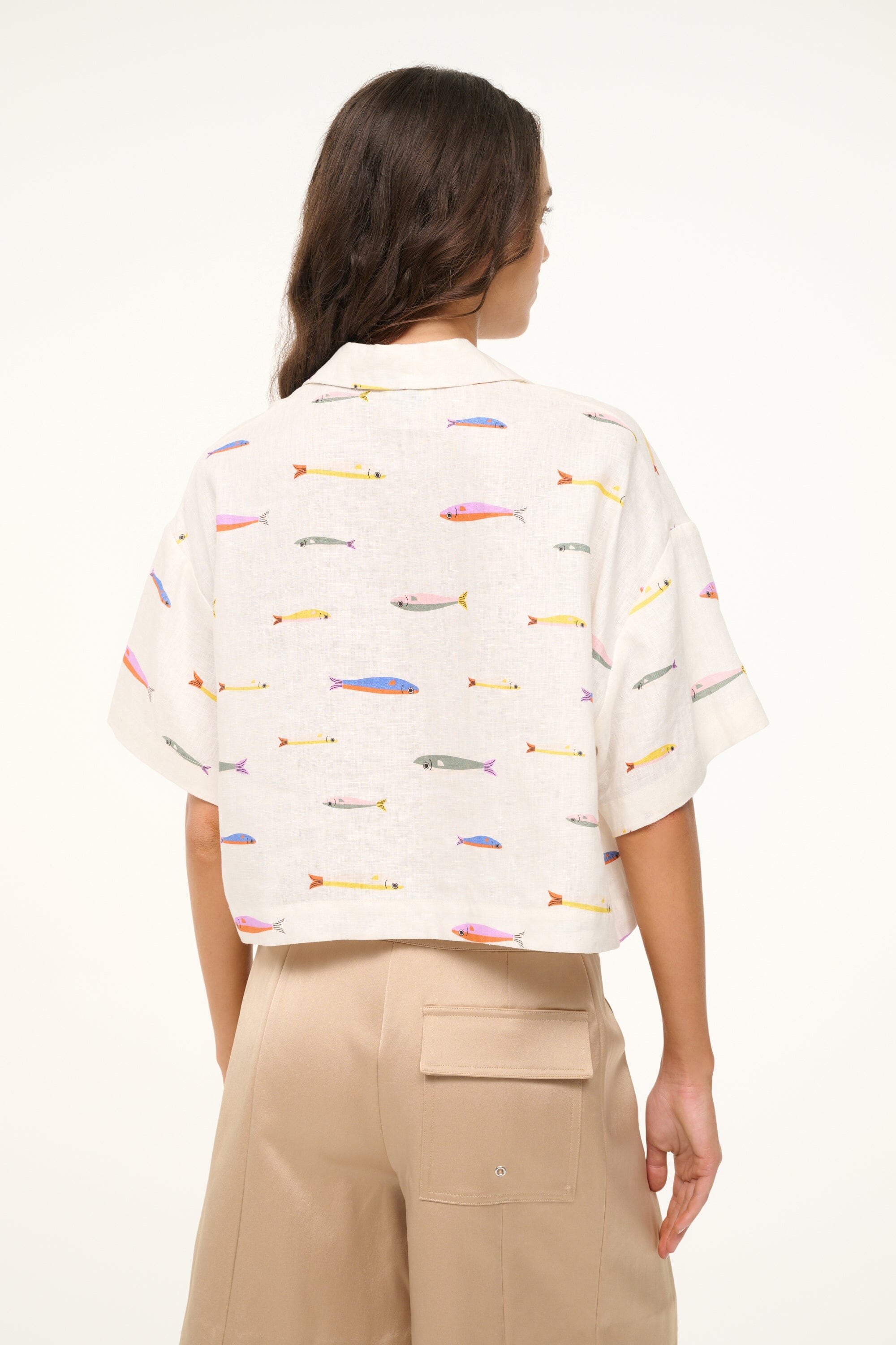 DAYA LINEN TOP POP SARDINES IVORY