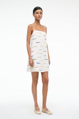 LAURA LINEN MINI DRESS POP SARDINES IVORY