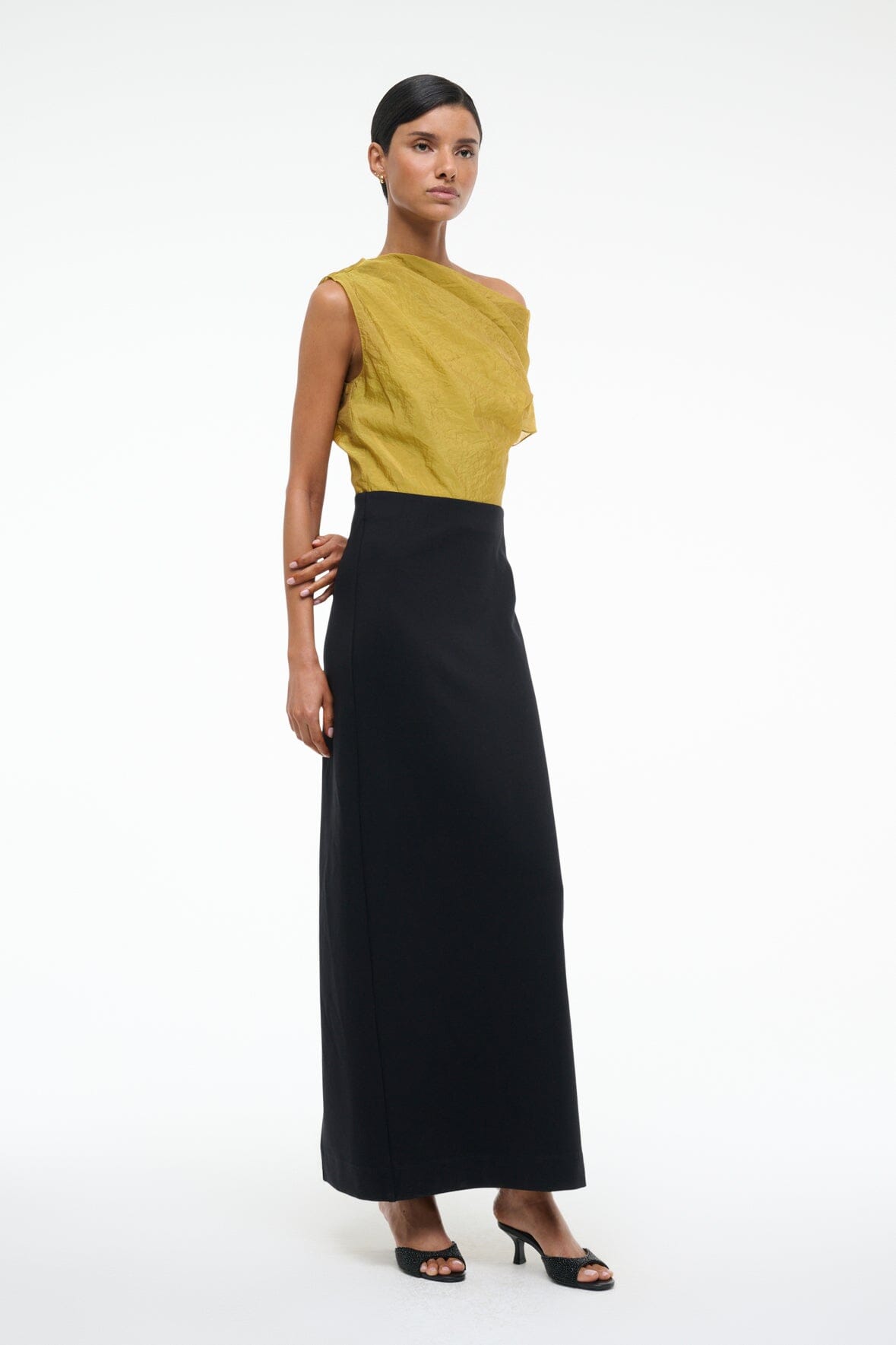 TOPAZ DRESS CHARTREUSE/BLACK