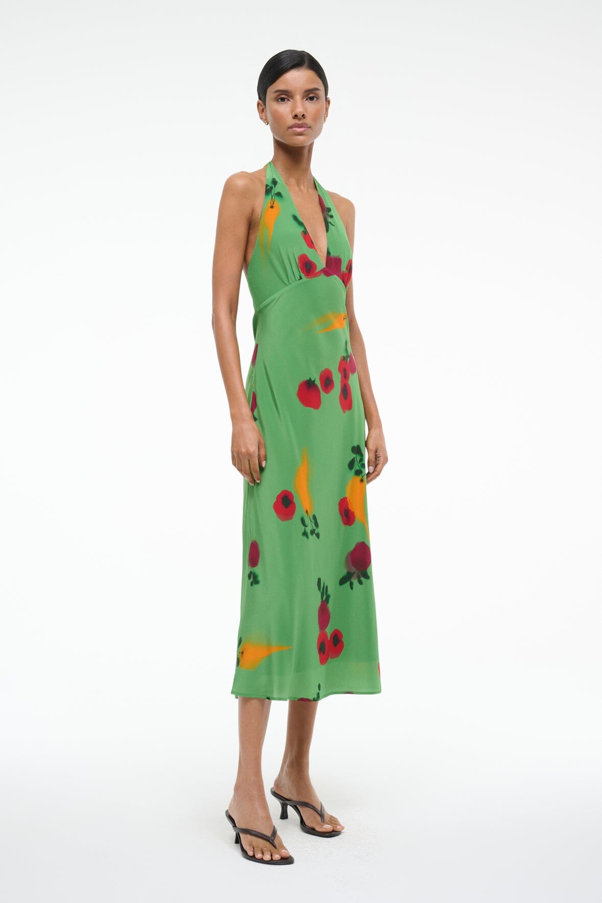 LUCCA SILK DRESS FARMERS MARKET LEAF