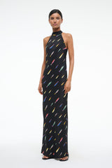WINNIE SILK DRESS POP SARDINES BLACK