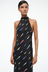 WINNIE SILK DRESS POP SARDINES BLACK