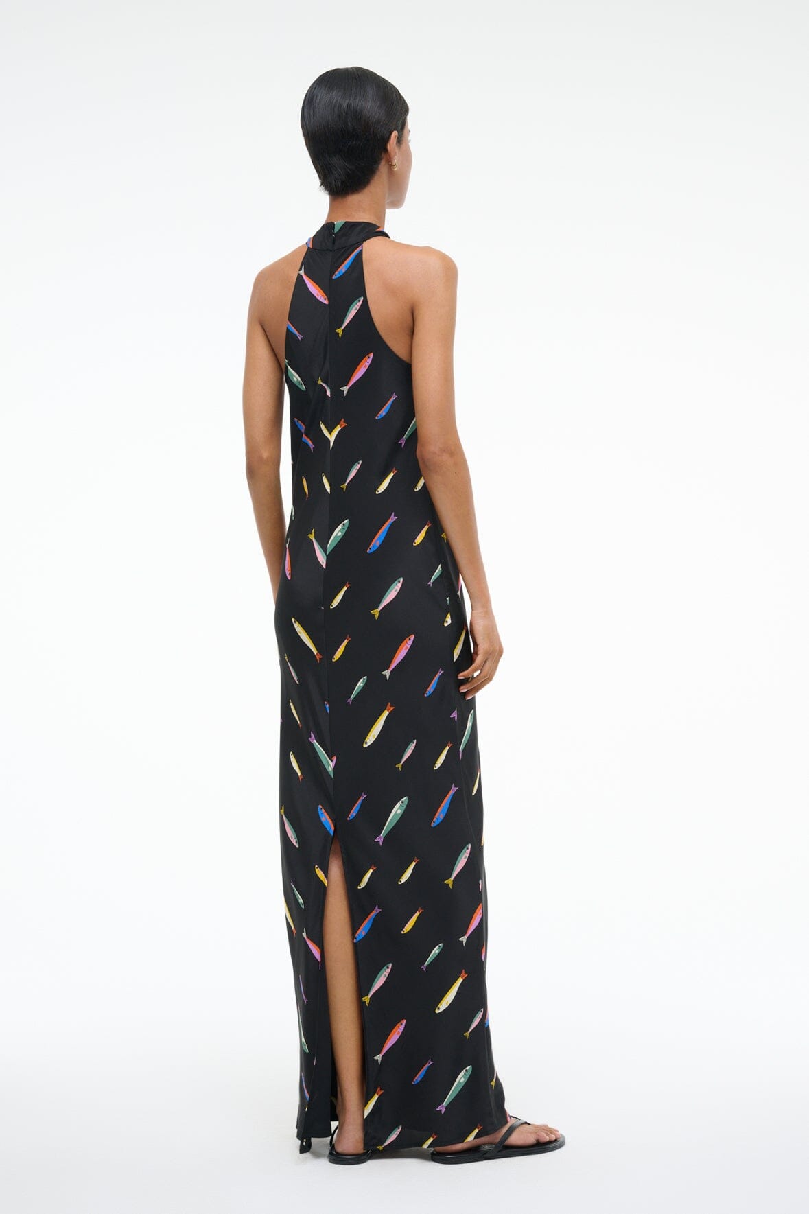 WINNIE SILK DRESS POP SARDINES BLACK