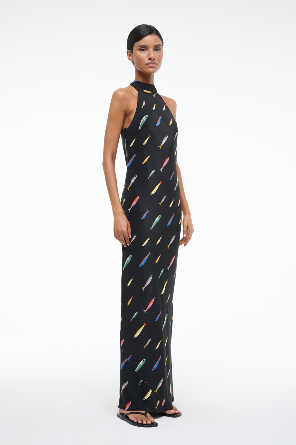 WINNIE SILK DRESS POP SARDINES BLACK