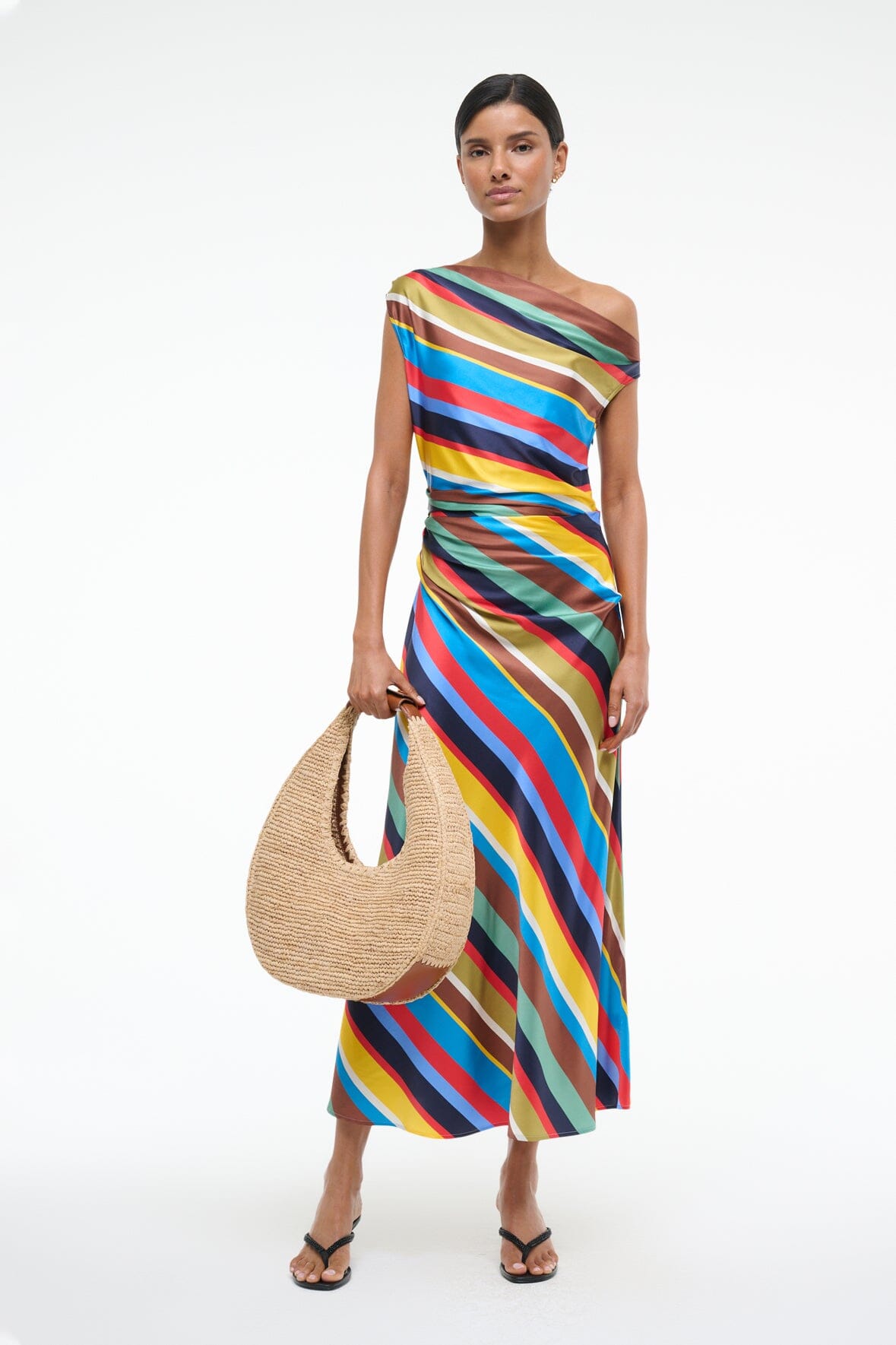 PHARE SILK DRESS MARKET STRIPE