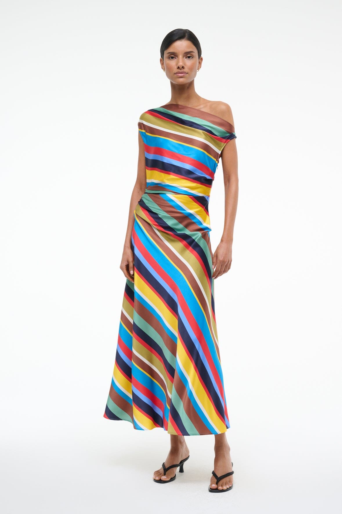PHARE SILK DRESS MARKET STRIPE