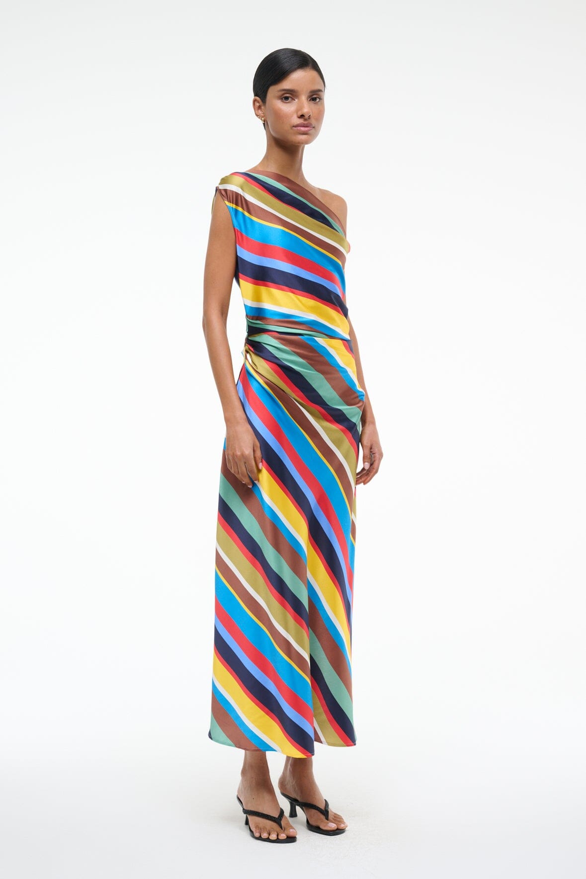 PHARE SILK DRESS MARKET STRIPE